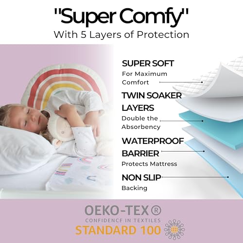 Hygge Sheets® Potty Training Pee Pads for Kids, Toddlers - 100% Waterproof, Non Slip, Washable, Dinosaur P67400