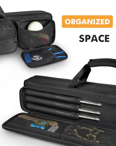Pool Cue Case 4x5 with Pockets, Soft Padded Billiard Cue Bag A2212
