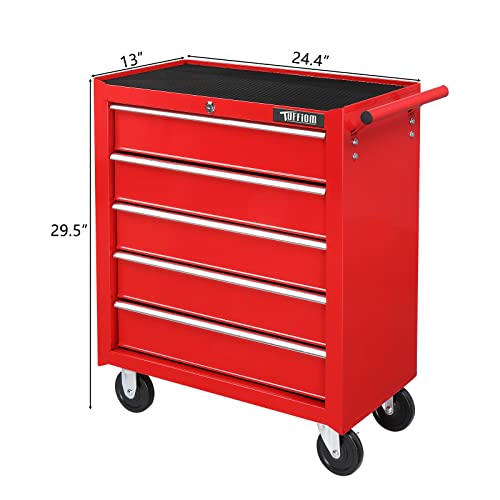 TUFFIOM 5-Drawer Rolling Tool Chest with Lockable Wheels R211166