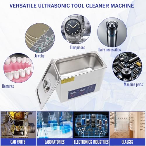 Heated Ultrasonic Parts Cleaner 3L with Digital Timer, 110V G276