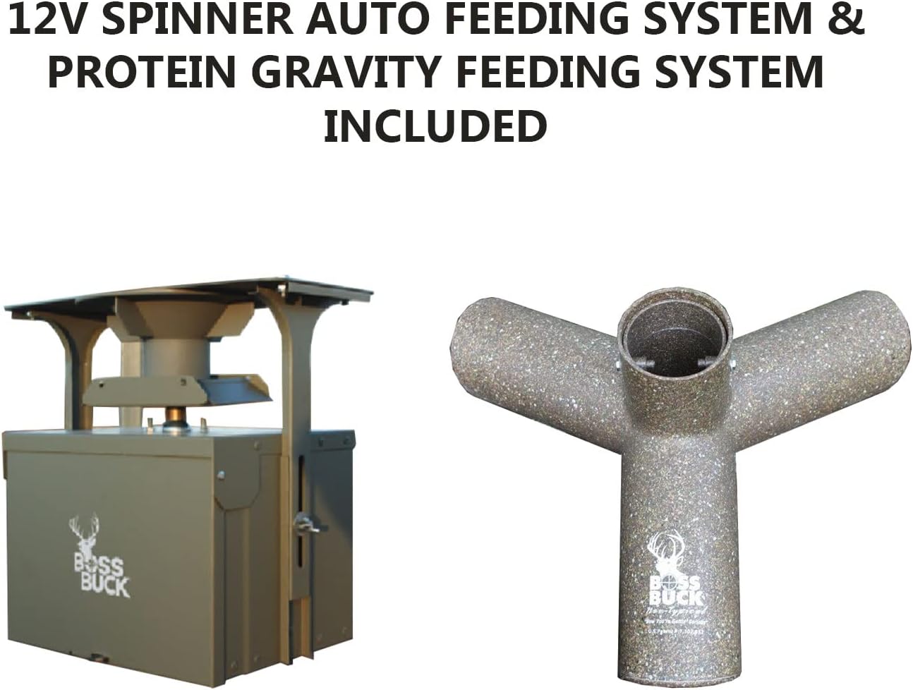 Boss Buck 200 lb 2-Step Deer Feeder Drum with Protein Feed Tube R863463