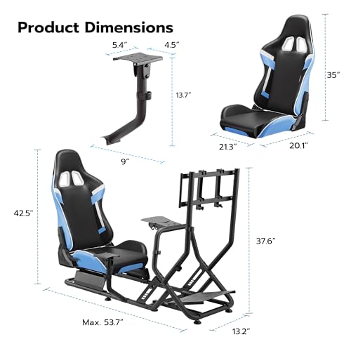 ARES WING Racing Simulator Cockpit with Monitor Mount and Seat P60837