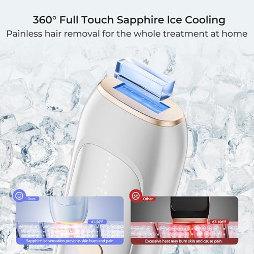 Painless Sapphire Ice IPL Laser Hair Removal Device for Women and Men J58740