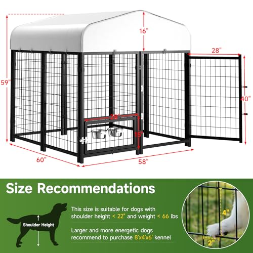 SINO LUBAN Outdoor Dog Kennel with Doggy Door, Heavy Duty Large Dog Pen E5768