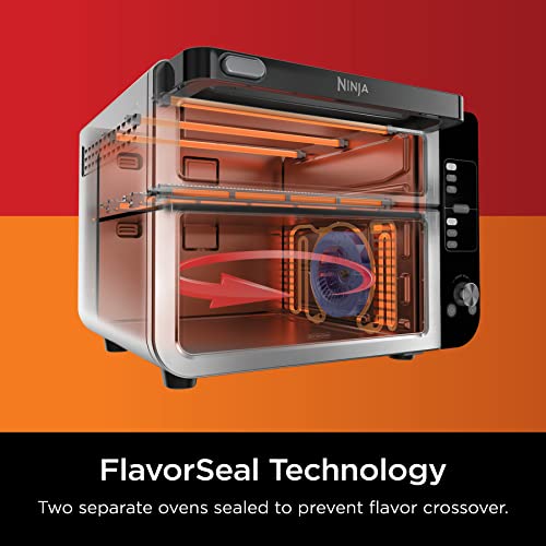 Ninja DCT401 12-in-1 Double Oven with FlexDoor, Stainless Steel (Renewed) K57579