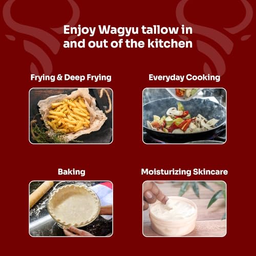 Wagyu Republic Grass Fed Beef Tallow for Cooking, Steak, and Balm - 7lbs D8438