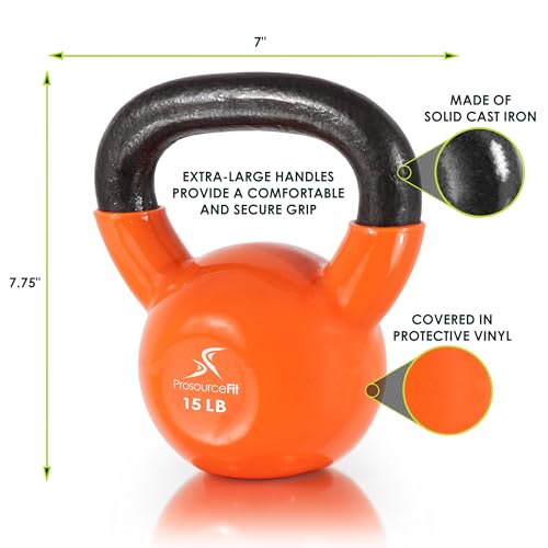 ProsourceFit Vinyl Coated Cast Iron Kettlebells A401