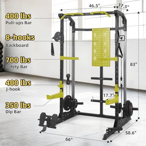 Power Cage 2000Lbs Capacity Power Rack with Cable Crossover O122915