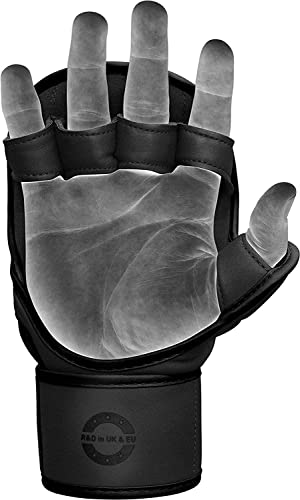 RDX MMA Gloves Hybrid Open Palm Maya Hide Leather Wrist Support Boxing Training Z623139