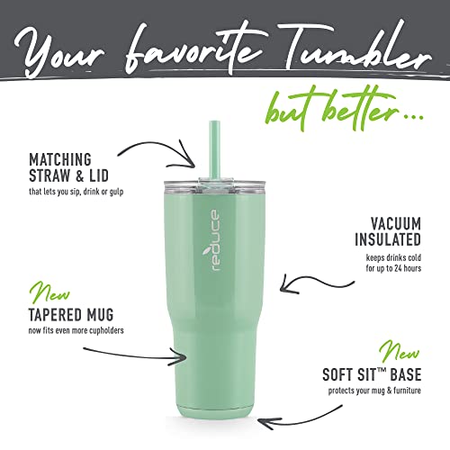 REDUCE Cold1 34 oz Tumbler with Lid and Straw, Vacuum Insulated Stainless Steel D10206