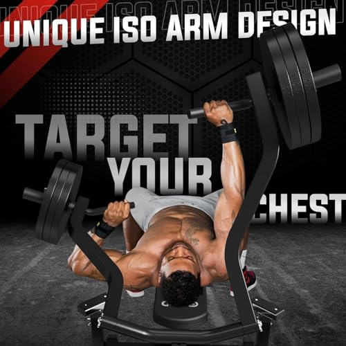 GMWD Chest Press Machine 1050LBS with Independent Converging Arms, Adjustable Bench U29223