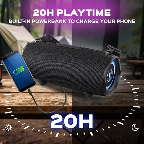 TREBLAB Ultra Loud Wireless Speaker 60W Stereo Sound with Deep Bass, 20H Playtime, Waterproof R962505