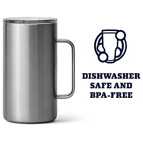 YETI Rambler 24 oz Mug, Stainless Steel, Vacuum Insulated N160