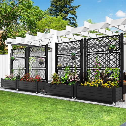 YITAHOME 4x4x2ft Plastic Raised Garden Bed Kit, Outdoor Resin Planter Box, White K1360