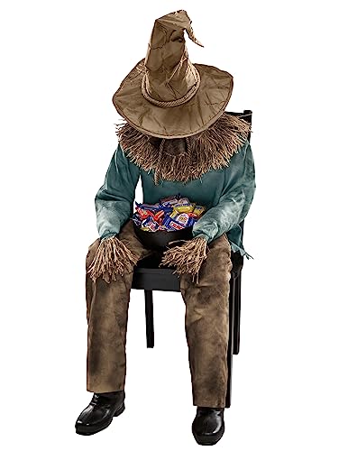 Spirit Halloween 4.5 Ft Scary Sitting Scarecrow Animatronic Prop I398189