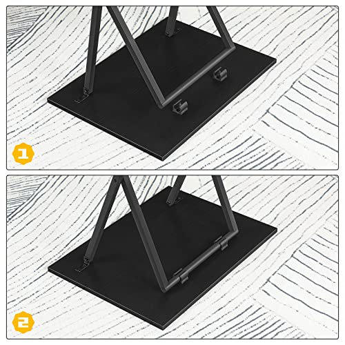 HOOBRO Folding TV Tray Tables, Set of 2, Marble and Gold C48497