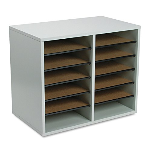 Safco Wooden Paper and Mail Organizer, Adjustable Shelves, Stackable B285
