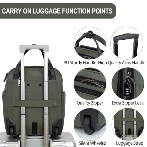 EMPSIGN Underseat Carry On Wheeled 16" Lightweight Rolling Bag for Travel, Black B8919