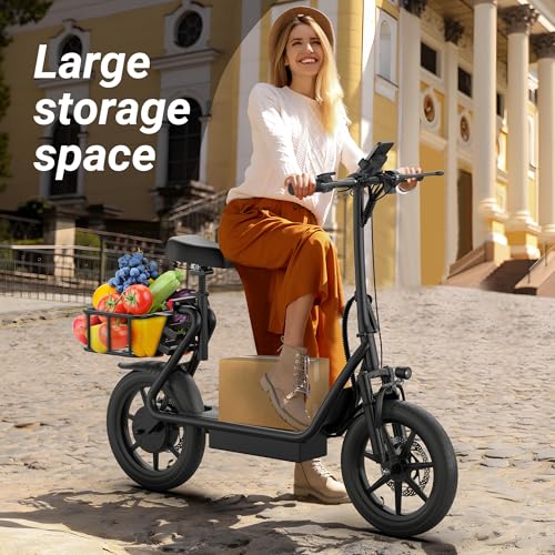 NAVIC Electric Scooter for Adults, Folding E-Scooter with Dual Braking and Dual Suspension B3040