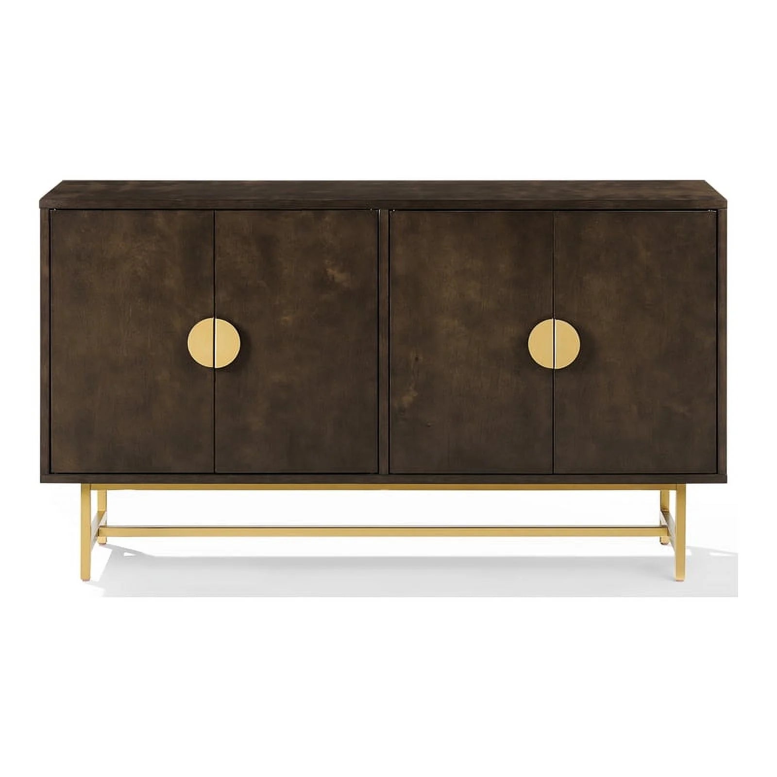 Crosley Furniture Blair Mid-Century Wood/Steel Sideboard, Dark Brown/Gold N739091