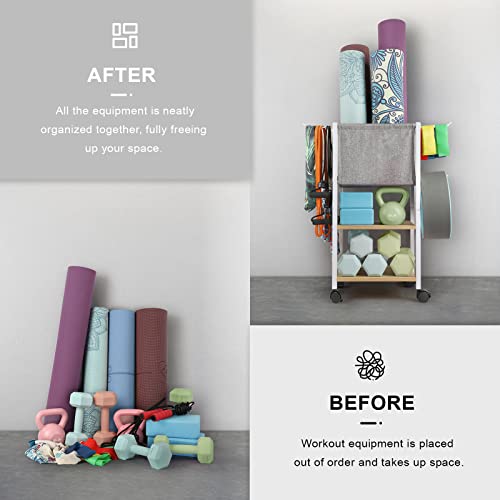 Yoga Mat Storage Rack for Dumbbells and Kettlebells, Home Gym Organizer N713
