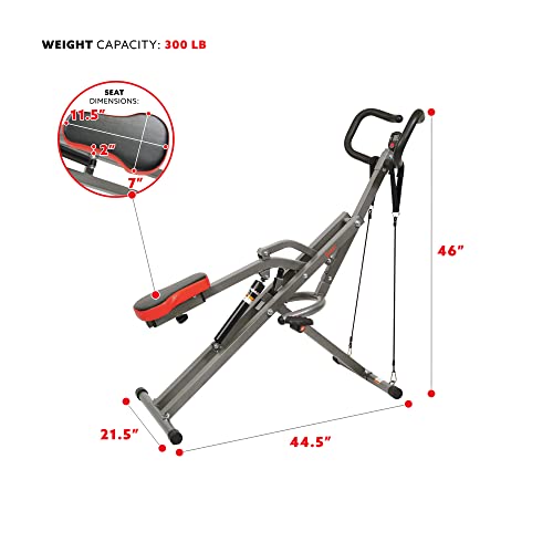 Sunny Health & Fitness Row-N-Ride PRO Full Body Squat Machine G774529