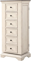 New Classic Furniture Anastasia Lingerie Swivel Chest with Mirror, Antique White
