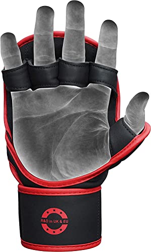 RDX MMA Gloves Hybrid Open Palm Maya Hide Leather Wrist Support Boxing Training Z623139