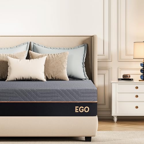 EGOHOME 14 Inch King Size Memory Foam Mattress, Cooling Copper Gel, Medium Firm L623776