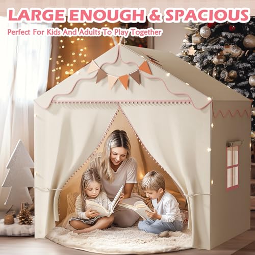Treestone Play Tent for Kids with Padded Mat and Light, Indoor & Outdoor Playhouse F222