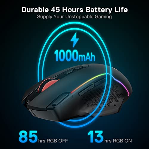 Redragon M810 Pro Wireless Gaming Mouse, 10000 DPI, RGB Backlit K36063