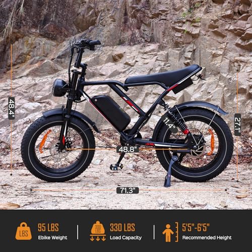 S8 Electric Bike for Adult, 1000W 20" Fat Tire, Removable Battery, 7-Speed G502644