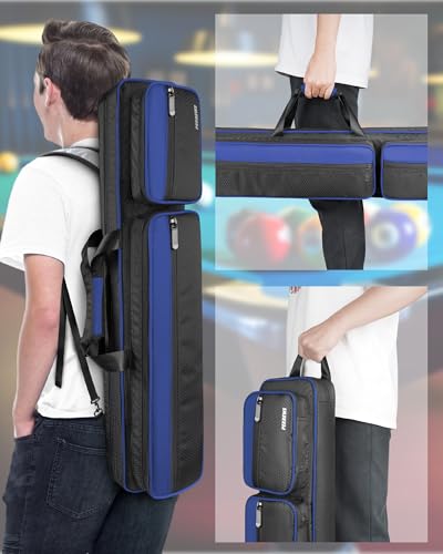 Pool Cue Case 4x5 with Pockets, Soft Padded Billiard Cue Bag A2212