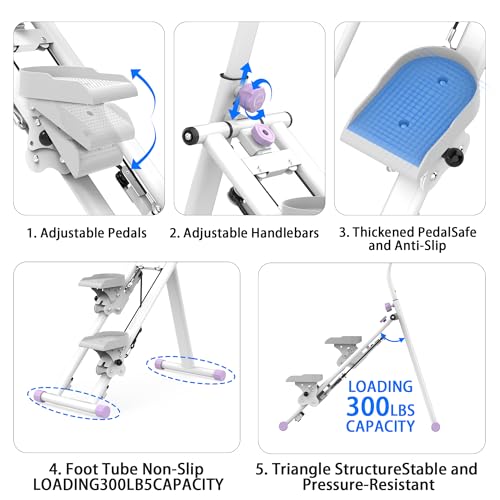 Folding Stair Stepper with Adjustable Handlebar for Home Full-Body Workout O7670