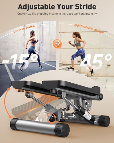 Sportsroyals Stair Stepper with Resistance Bands, Hydraulic Fitness Stepper, 330lbs Capacity D615949
