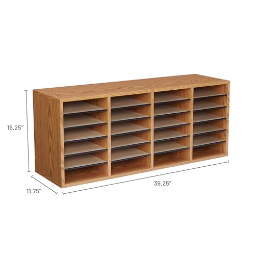 Safco Wooden Paper and Mail Organizer, Adjustable Shelves, Stackable B285