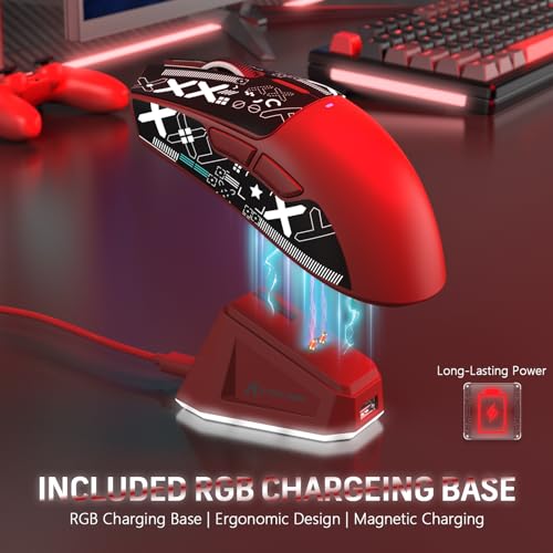 Attack Shark X11 59g Superlight Wireless Gaming Mouse with RGB Charging Dock, Black W869