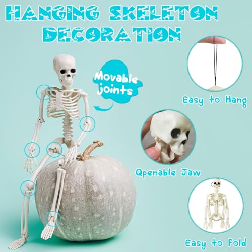 UMEELR 5.9FT Poseable Life Size Skeleton for Halloween Decoration B873000