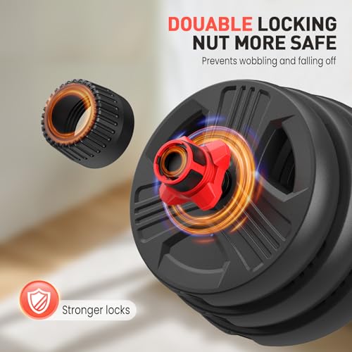 Adjustable Dumbbells 2-in-1 Set with Barbell & Kettlebell, 20-90lbs for Home Gym N35170