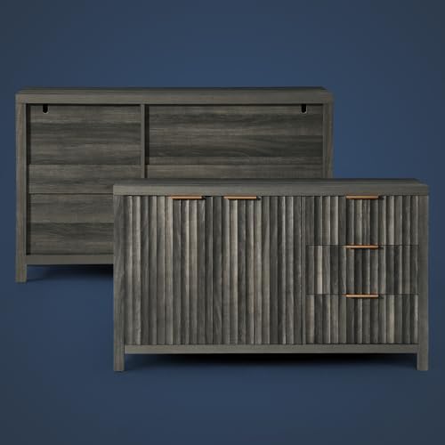 Fluted Sideboard Buffet Cabinet with Storage, 56" Modern Credenza, Natural Y669537