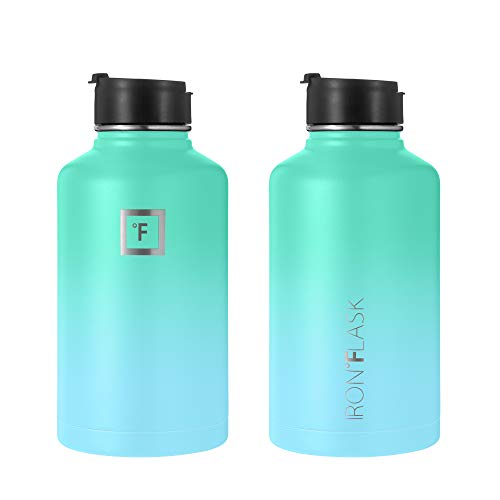 IRON °FLASK Stainless Steel Insulated Water Bottle with 3 Lids, 40 oz U19688