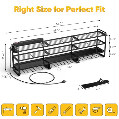 Large Power Tool Organizer Wall Mount with Charging Station, 4-Tier Heavy Duty Cordless Drill Holder G184910
