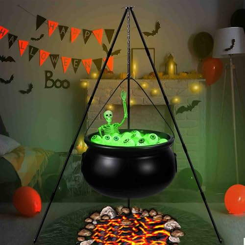 Halloween Witch Cauldron with Tripod Outdoor Yard Decor L667