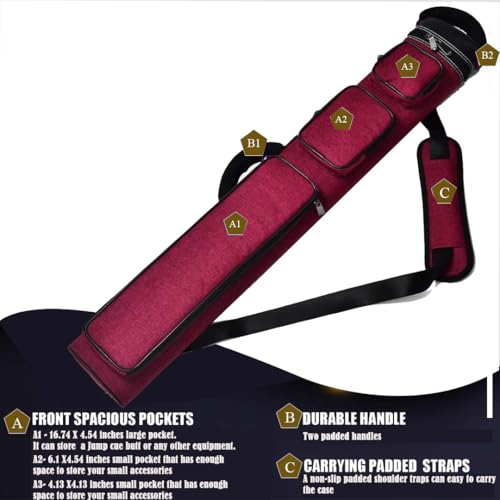 Champion Nylon/Leatherette Billiard Pool Cue Stick Hard Carrying Case Y844595