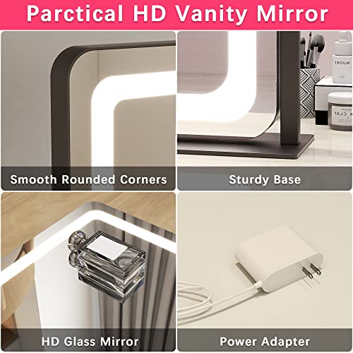 Vanity Mirror with Lights, 12.6"×15" LED Makeup Mirror, Touch Control Dimmable D52089