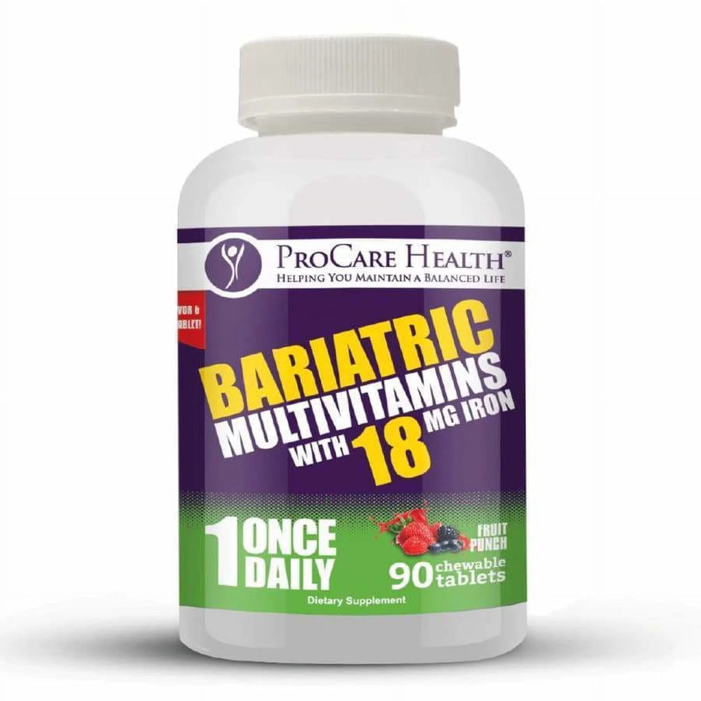 ProCare Health "1 per Day!" Bariatric MultiVitamin Chewable with 18mg Iron - Fruit Punch Size: 90-Day Supply