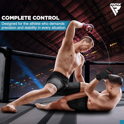 RDX MMA Gloves Hybrid Open Palm Maya Hide Leather Wrist Support Boxing Training Z623139