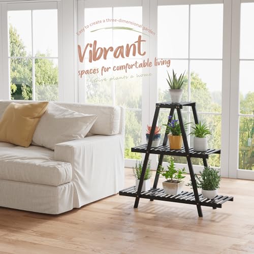 Bamboo 3 Tier Plant Stand Indoor Outdoor G488
