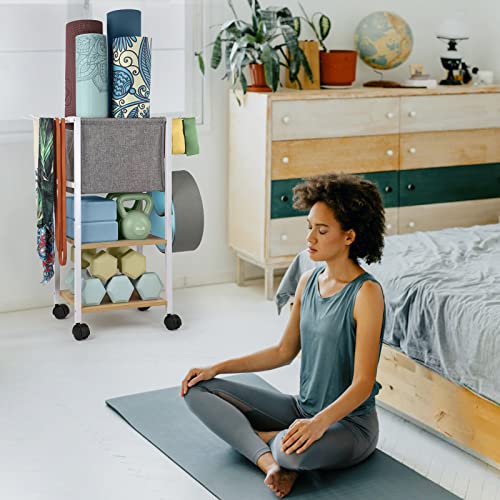 Yoga Mat Storage Rack for Dumbbells and Kettlebells, Home Gym Organizer N713