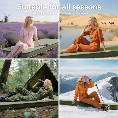 Self Inflating 4" Memory Foam Sleeping Pad with Built-in Electric Pump for Camping C265